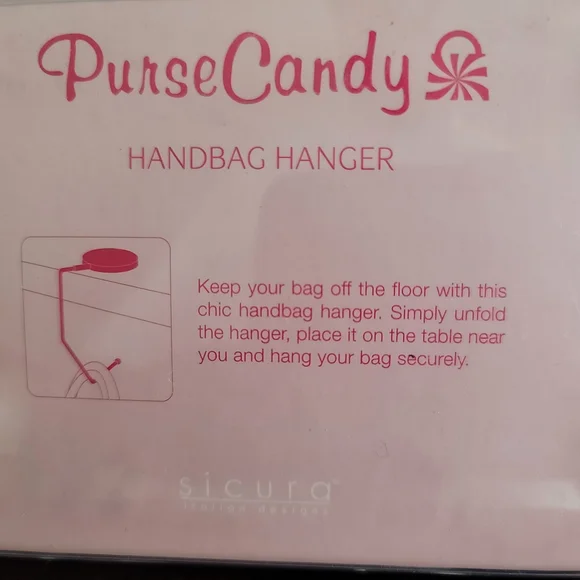 Sicura Purse Candy Handbag Hanger Set with Pink and Silver Accents - Picture 7 of 8